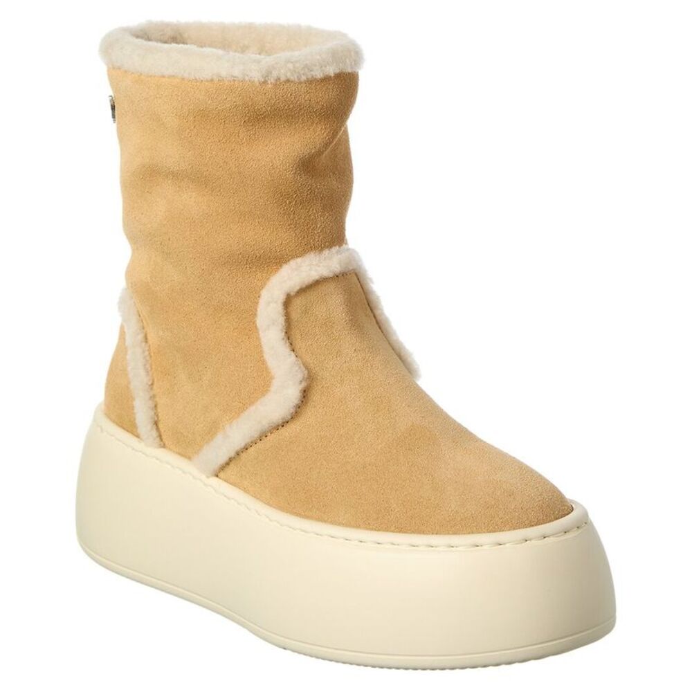 Giuseppe Zanotti Alma Suede & Shearling Platform Boot, Brown